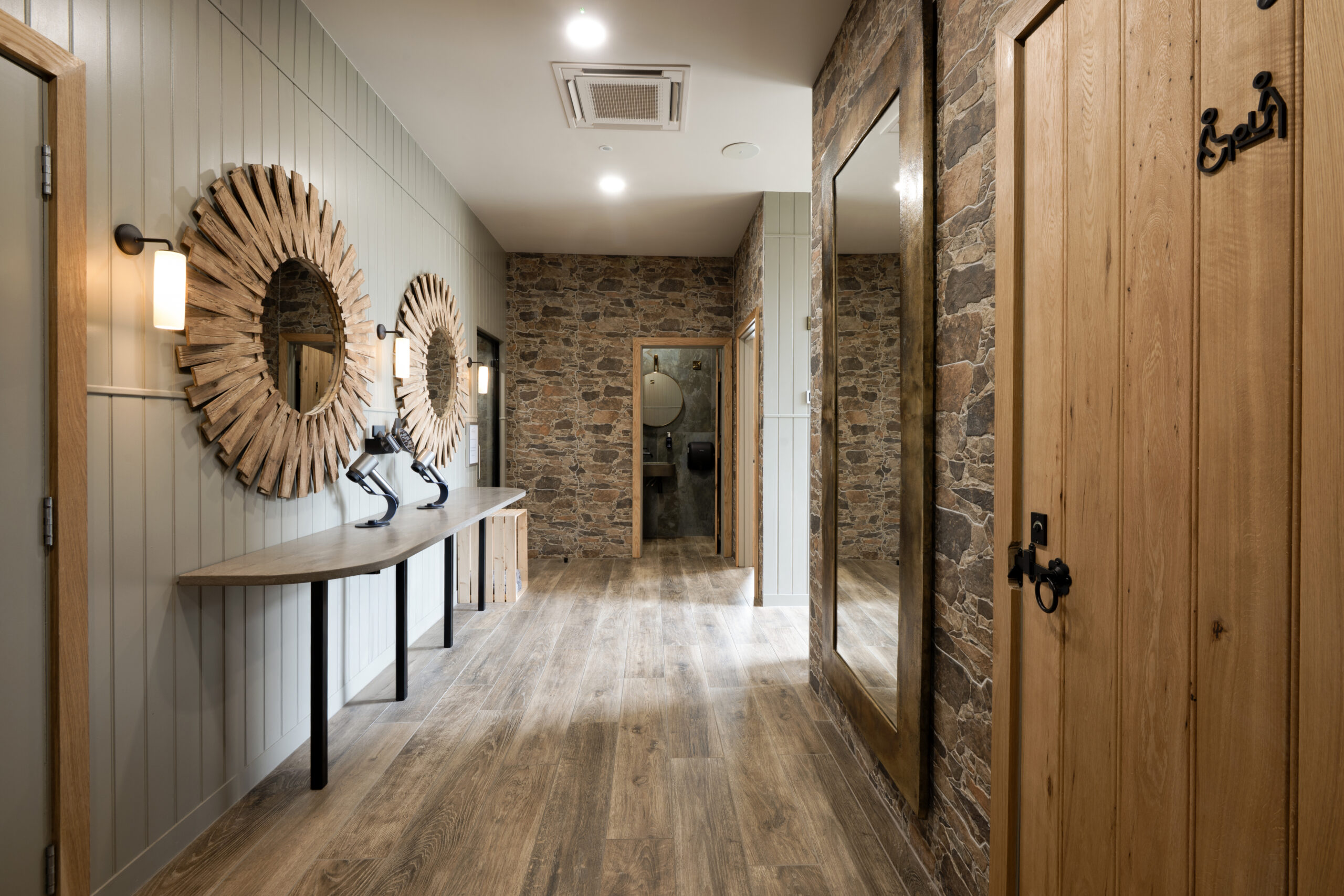 Changing facilities in The Spa at Bainland.